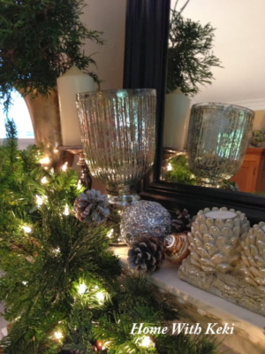 holiday mantels in silver