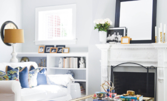Create a family friendly living room that is still stylish yet kid friendly, head over to A blissful Nest for all the tips #interiors #livingrooms #kidspaces