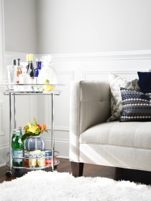 Simple and quick go to tips to styling a bar cart for any party for any space with a little help from wayfair. Visit www.homewithkeki.com for tips. #barcarts #designtips #interiordesignblogger #ad