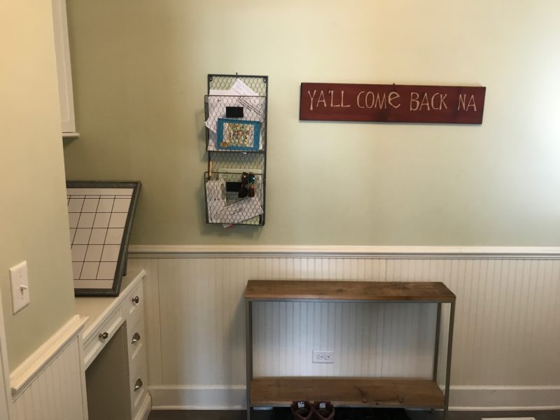 The before: Quick tips to install a mudroom command center with everything you need from Potterybarn. #designtips #mudroom #commandcenter for more visit www.homewithkeki.com 