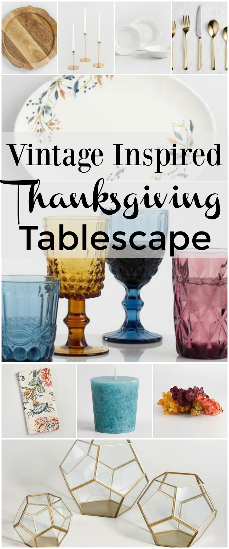 Create a memorable vintage inspired thanksgiving tablescape for your friends and family with a little help from Cost Plus World Market, for more tips visit www.homewithkeki.com #ad #worldmarkettribe #thanksgiving #tablescapes