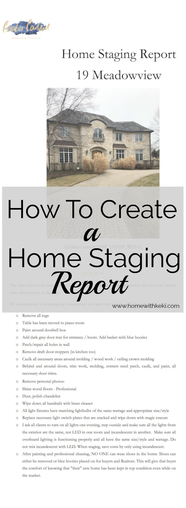 Sharing all my tips on how to create a Home Staging Report for your clients, more on the blog www.homewithkeki.com #homestaging #stagingreports #stagedhomes #stagingtips
