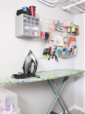 How to add a craft area, gift wrapping table in your home and create a multipurpose laundry room, for more visit www.homewithkeki.com #laundryroom #craftroom #designtips