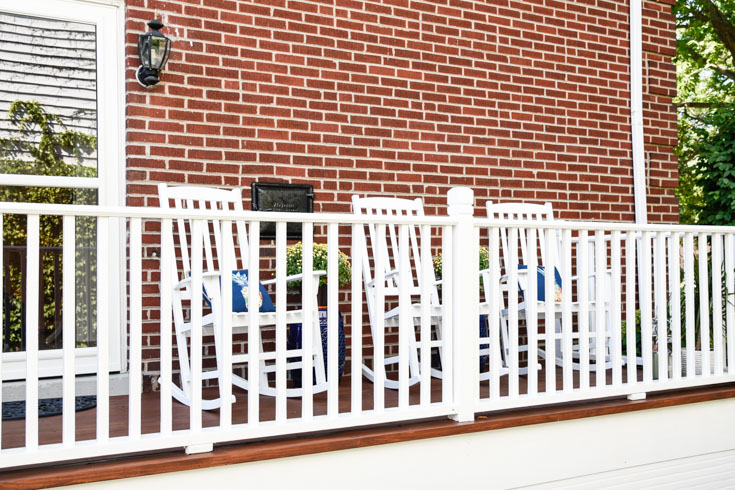 stain deck floors deck repair tips #diy #deckimprovements #sandingdecks #lowespartner #sponsored rocking chairs on porch