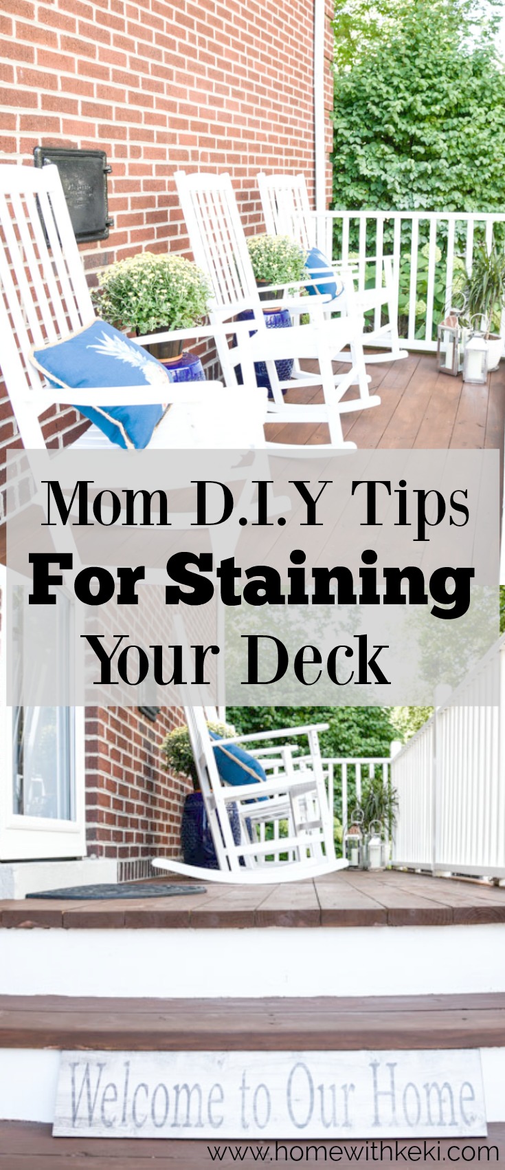 stain deck floors deck repair tips #diy #deckimprovements #sandingdecks #lowespartner #sponsored rocking chairs on porch