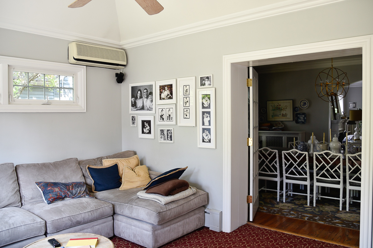 living room grey sectional grey walls #livingroom 