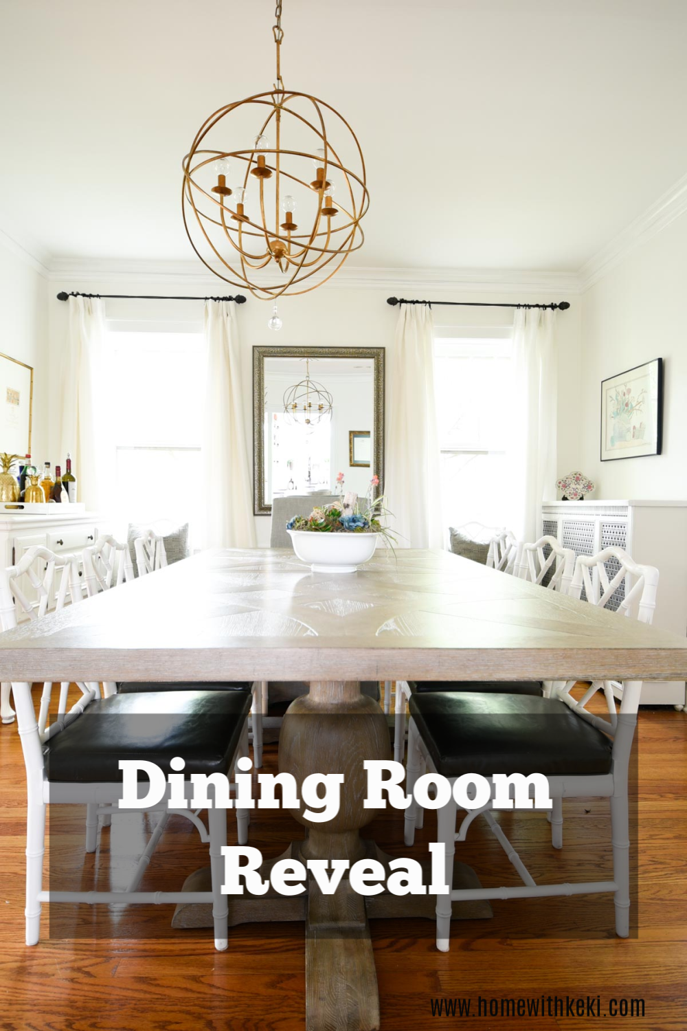 Light oak gray patina dining table dining room table reveal #graytable #diningroom #dining table