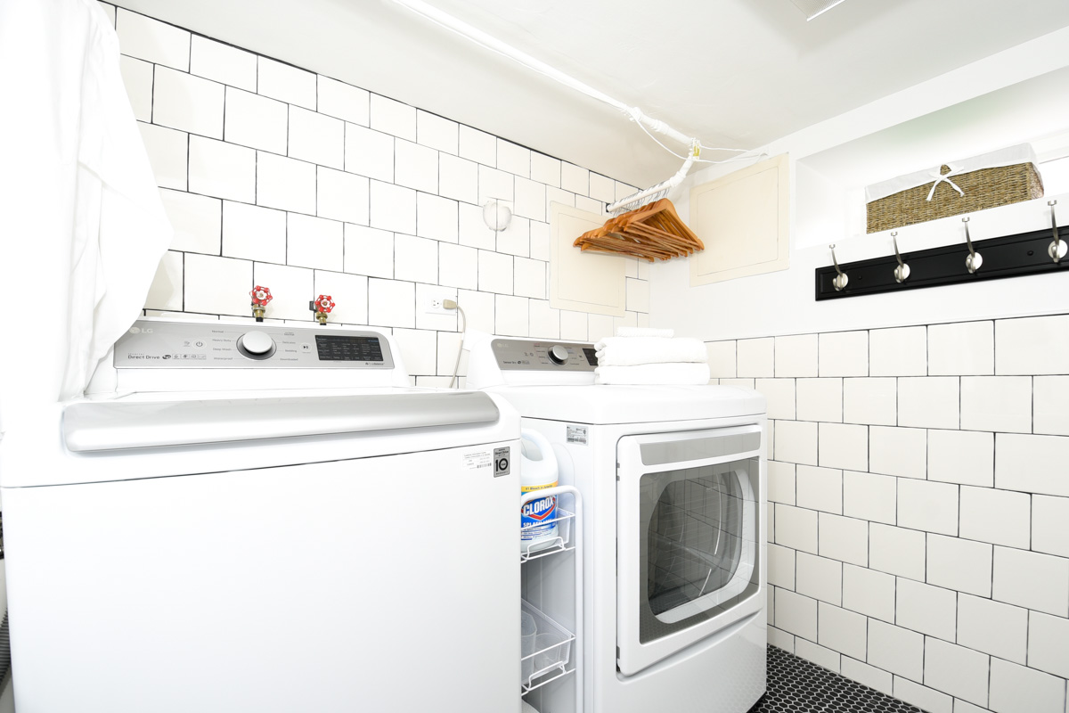 tiled wall laundry room #laundryroom