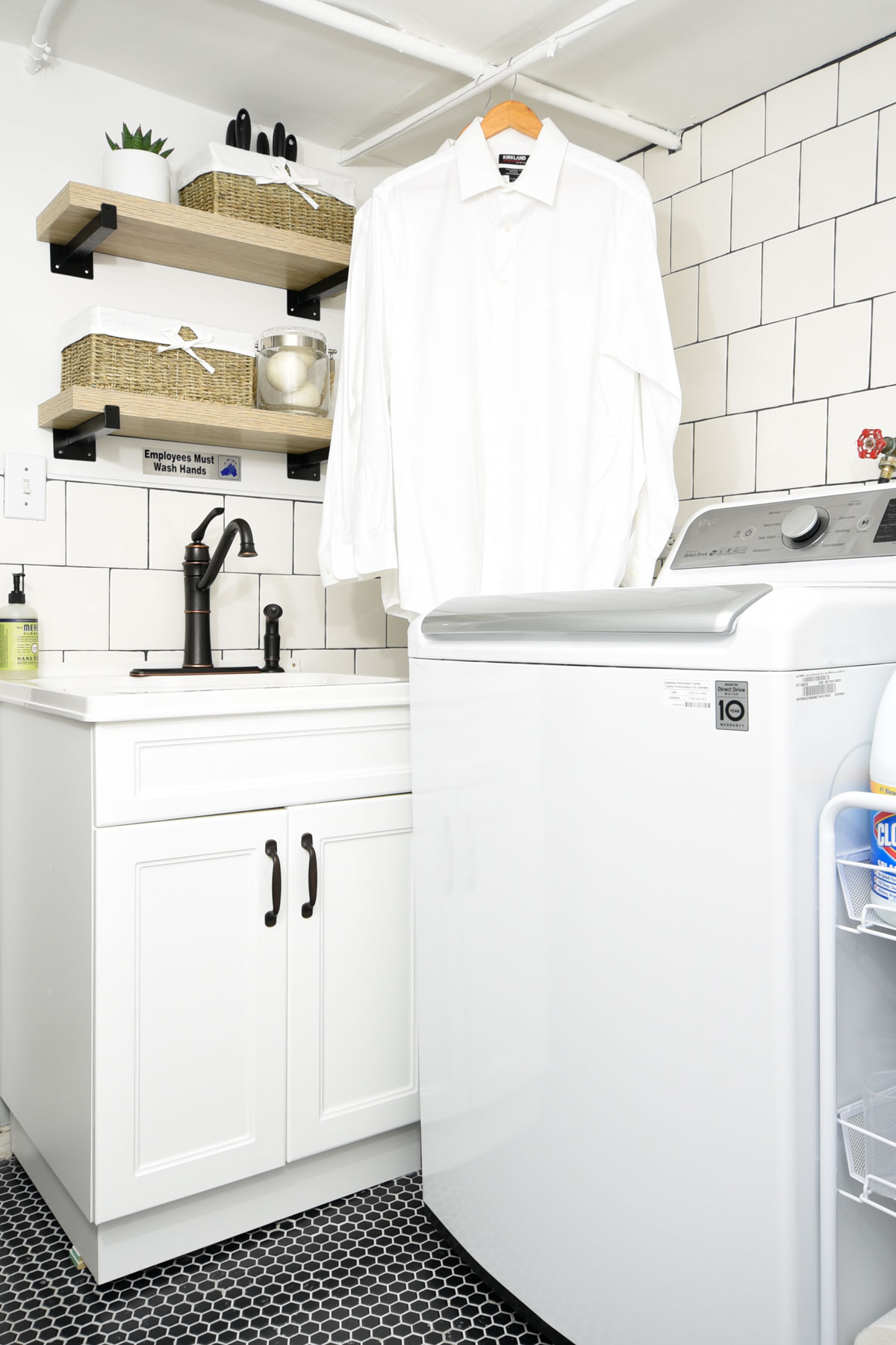 tiled wall laundry room #laundryroom