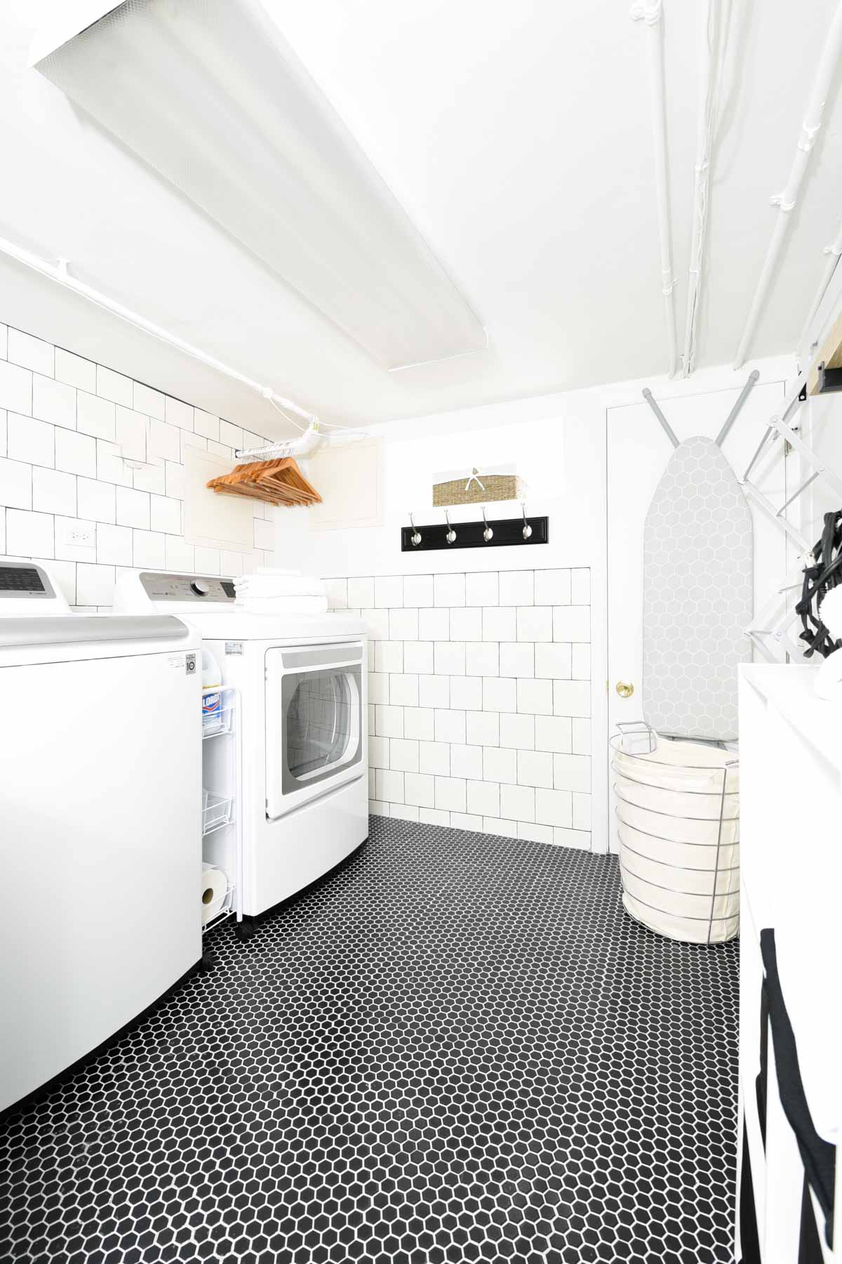 tiled wall laundry room #laundryroom