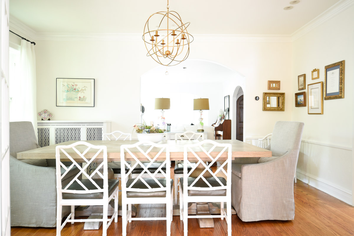Light oak gray patina dining table dining room table reveal #graytable #diningroom #dining table