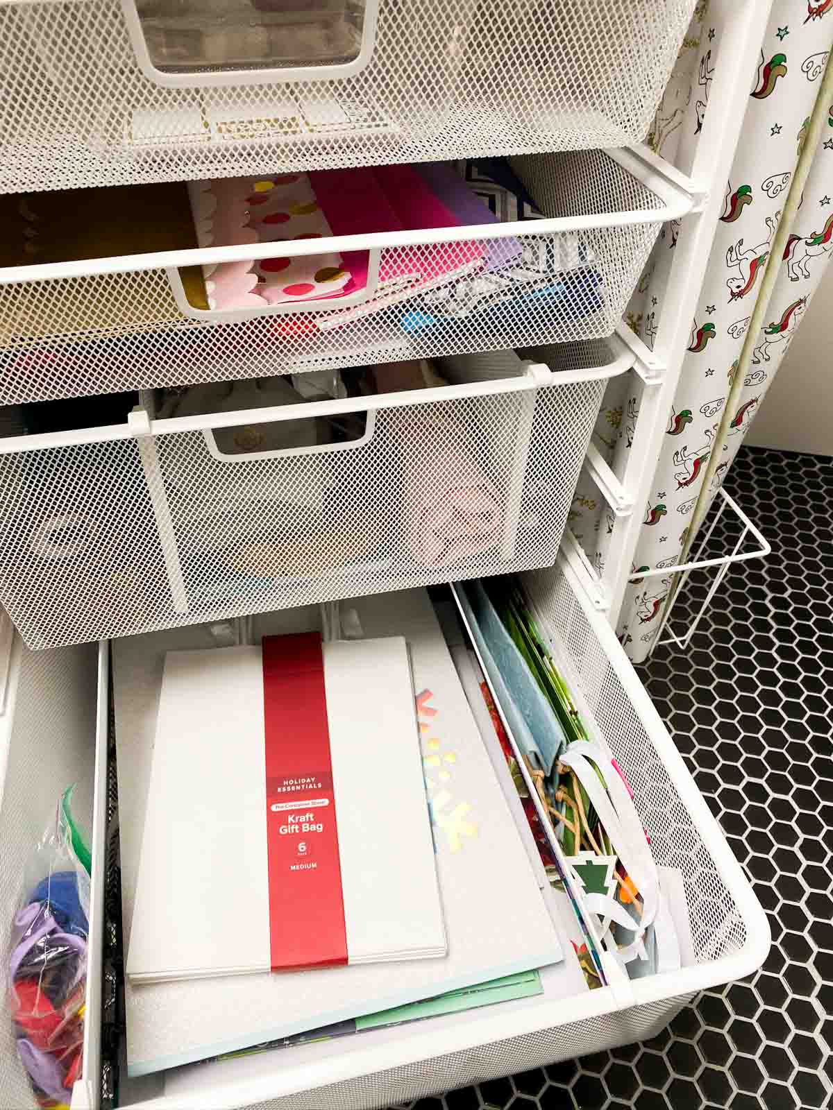 DIY Gift Wrap Storage Cart - Organized-ish