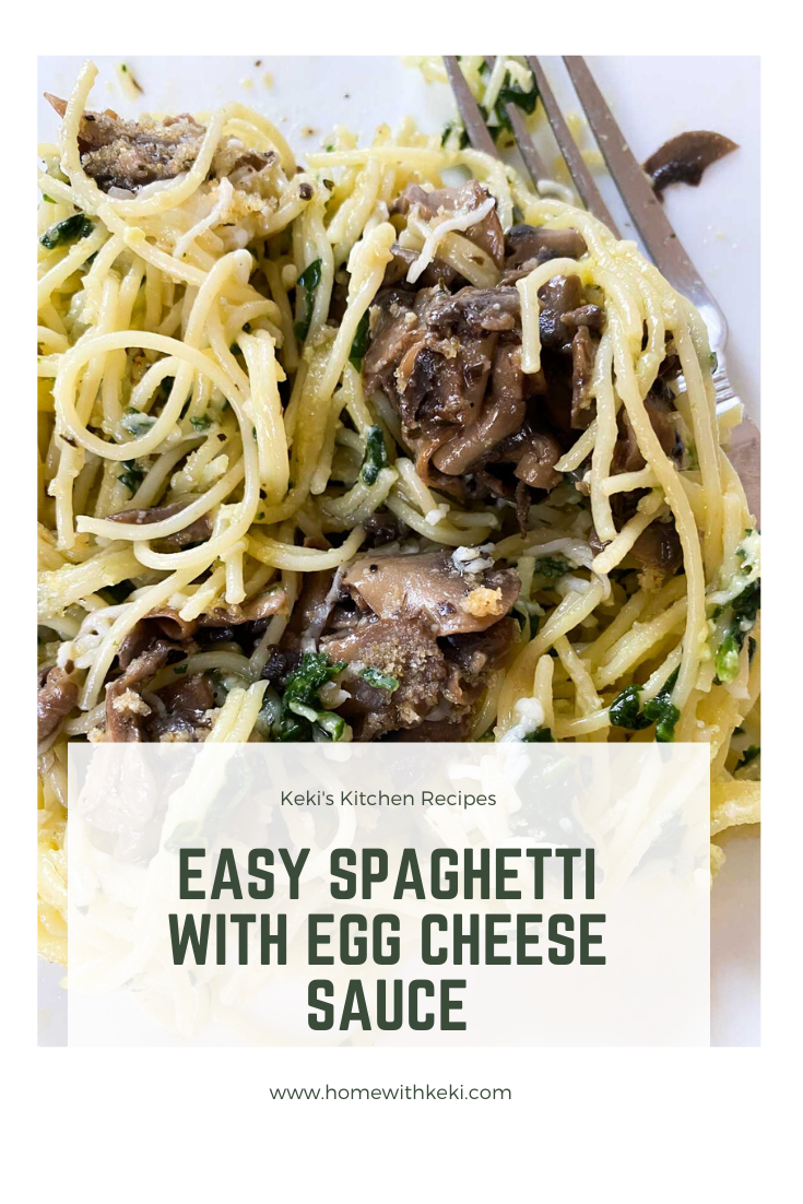 Spaghetti Egg Cheese Spinach Sauce #creamsauce