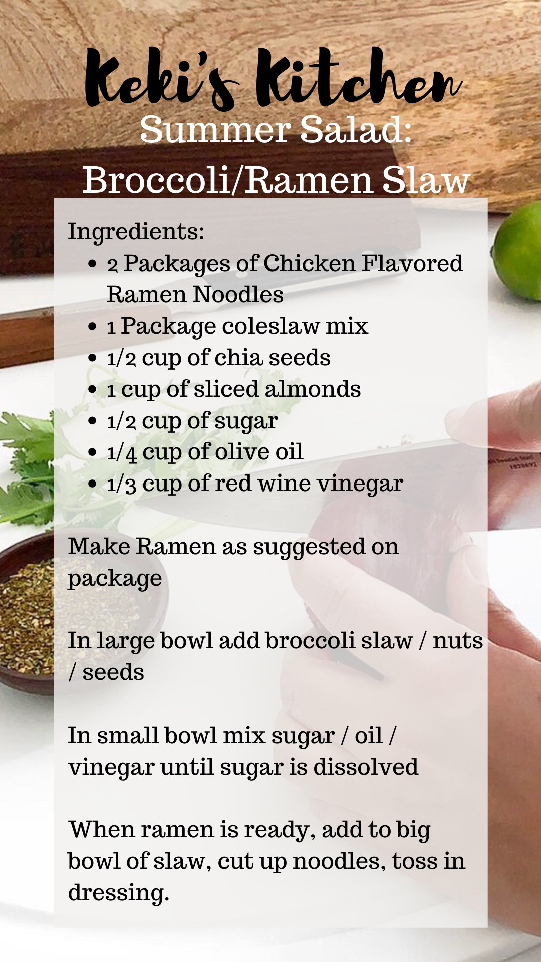 Summer Salad Recipes Broccoli and Ramen Noodle salad #recipe #saladrecipes